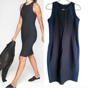 Athleta Navy Stellar En Route Sleeveless Racerback Stretch Sheath Dress Medium